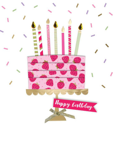 Picture of HAPPY BIRTHDAY STRAWBERRY CAKE CARD